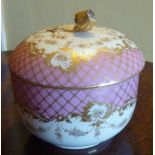 A late 19th century Meissen Porcelain circular Jar and Cover,