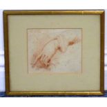 Venetian School 18th Century Study of a female hand, red chalk on paper, gilt framed and glazed, 12.