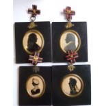 Four late 18th/early 19th century Portrait Silhouettes, depicting a military gentleman,