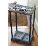 A 19th century cast iron six circular division Stick Stand