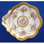 A fine 20th century porcelain dessert-style Dish with handle by Spode Copeland's China,