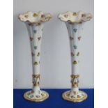 A good pair of late 19th/early 20th century trumpet-shaped porcelain Vases by Minton,