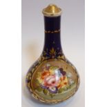 An early 19th century bottle-shaped Derby porcelain Scent Bottle,