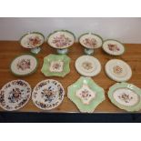 A 19th century part porcelain Dessert Service comprising a pair of Tazzas,