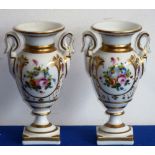 A pair of 19th century two-handled urn-shaped porcelain Vases,