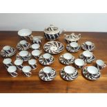 A late-18th / early-19th century New Hall Pottery part Tea/Coffee Service, comprising Teacups,