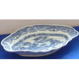 An 18th century Chinese porcelain boat-shaped Dish,