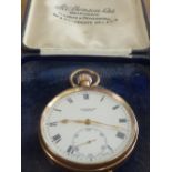 A gentleman's 9-carat yellow gold cased open-faced Pocket Watch,