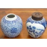 A 19th century Chinese porcelain Jar (drilled) hand-decorated in underglaze blue with various