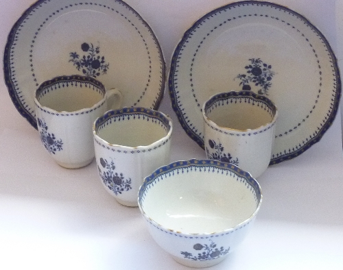 A small selection of 18th century English porcelain to include three Coffee Cups,