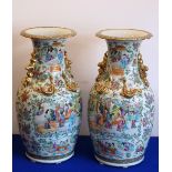 A pair of 19th Century Chinese Canton porcelain Vases,