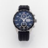 TAG HEUERCARRERA CHRONO DAY-DATEVENDUE EN 2011Montre bracelet en acier avec chronographe. Cadran