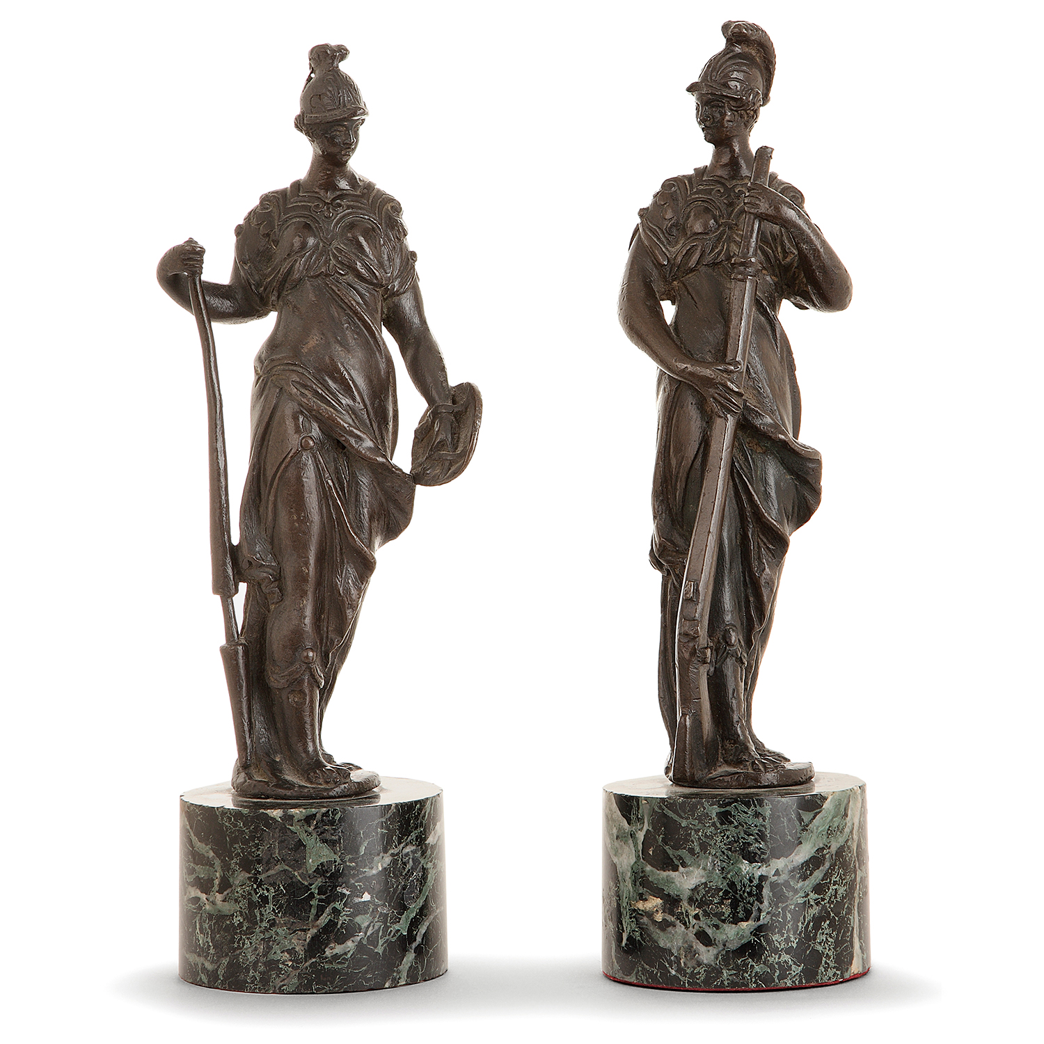 DEUX STATUETTES ALLÉGORIES GUERRIÈRES, VENISE VERS 1600, ATTRIBUÉ À L'ATELIER GIULIO DEL MORO ( - Bild 2 aus 4