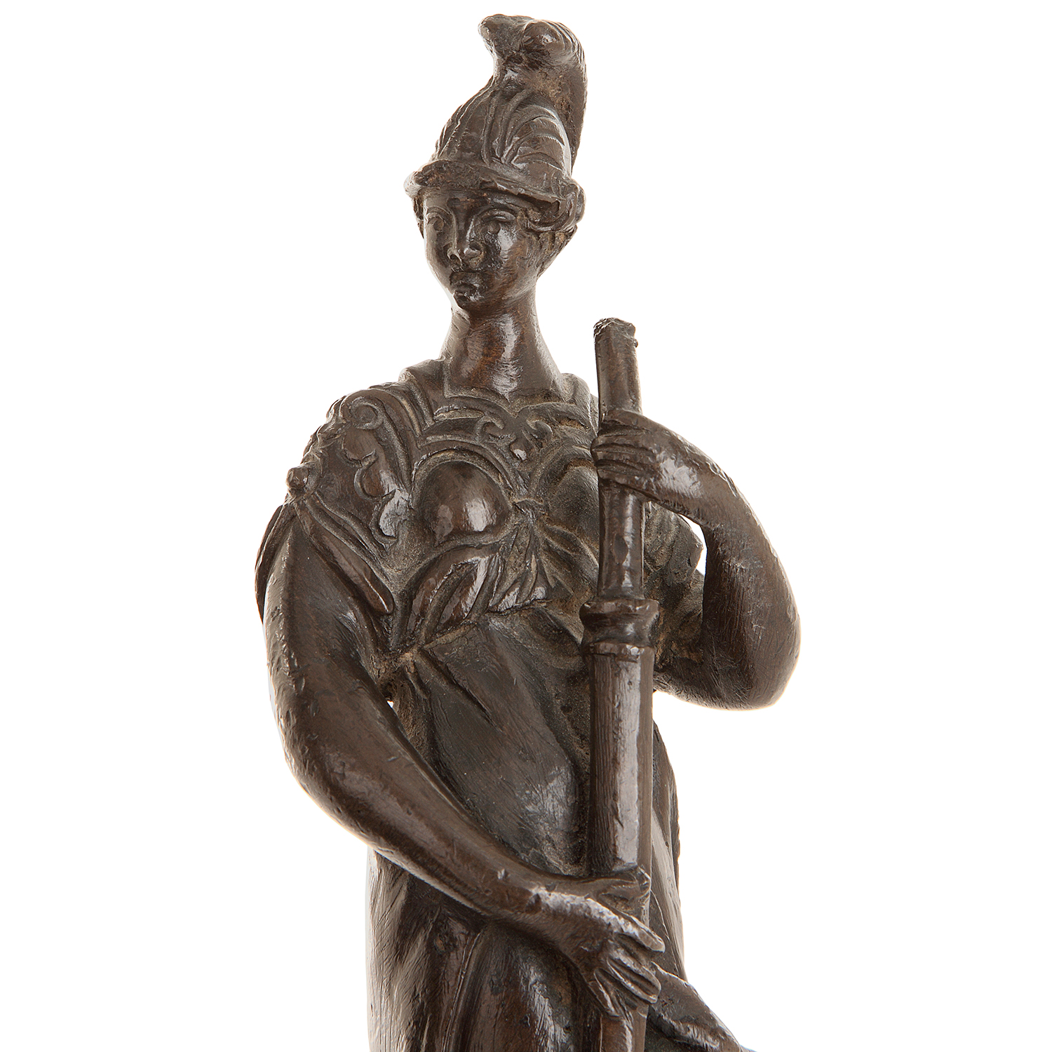 DEUX STATUETTES ALLÉGORIES GUERRIÈRES, VENISE VERS 1600, ATTRIBUÉ À L'ATELIER GIULIO DEL MORO ( - Bild 3 aus 4