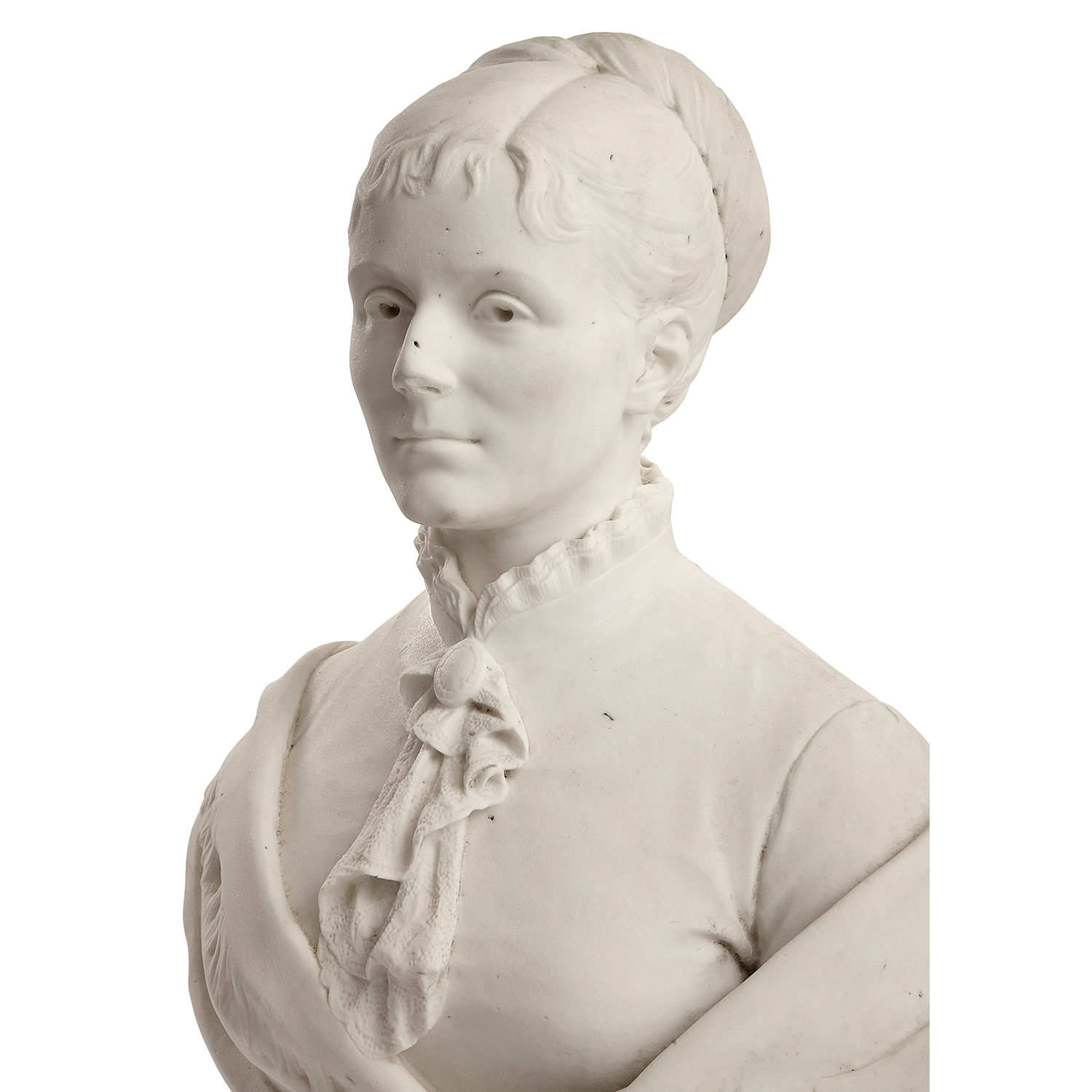 PIERRE MARIE FRANÇOIS OGÉ (1849-1913)Portrait de la Princesse Roland BonaparteBuste en marbre - Bild 2 aus 4