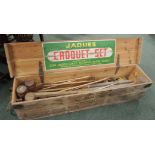 A Jacques croquet set in original wood box