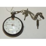 A silver pair cased pocket watch, movement engraved "R SUMMERHAYES ILMINSTER", hallmarked for London