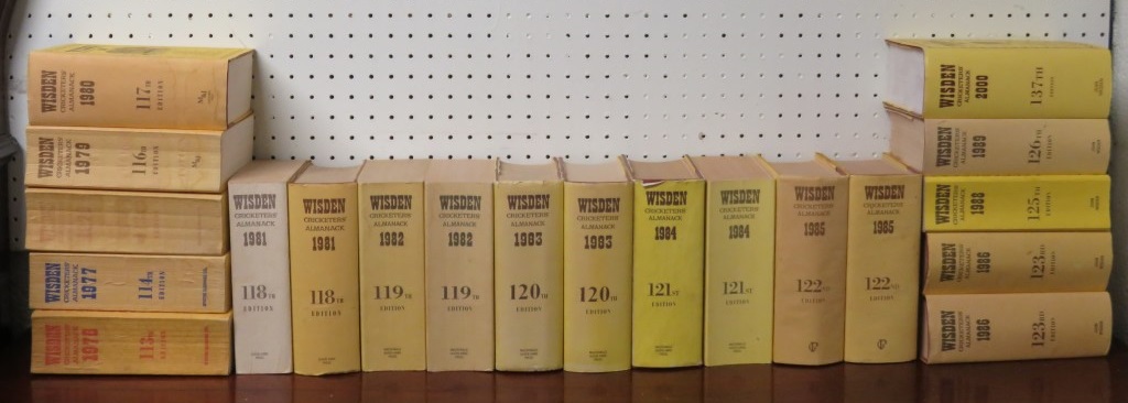 Twenty Wisden Cricketers' Almanacks to include:- 1976, 1977, 1979, 1980-1986 (inclusive), 1988-