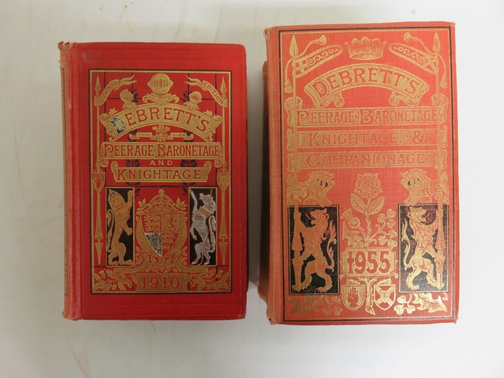 Debrett's Peerage, Baronetage and Knightage for the years 1910 and 1955