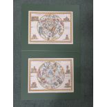 Pair of reproduction maps by the Carson Clark Gallery, mounted but unframed, each limited edition
