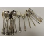 A set of twelve silver rat tail pattern tablespoons, London 1912, approx 30oz together with a set of