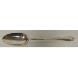 A George III silver rat tail pattern basting spoon by Hester Bateman, engraved with a crest,