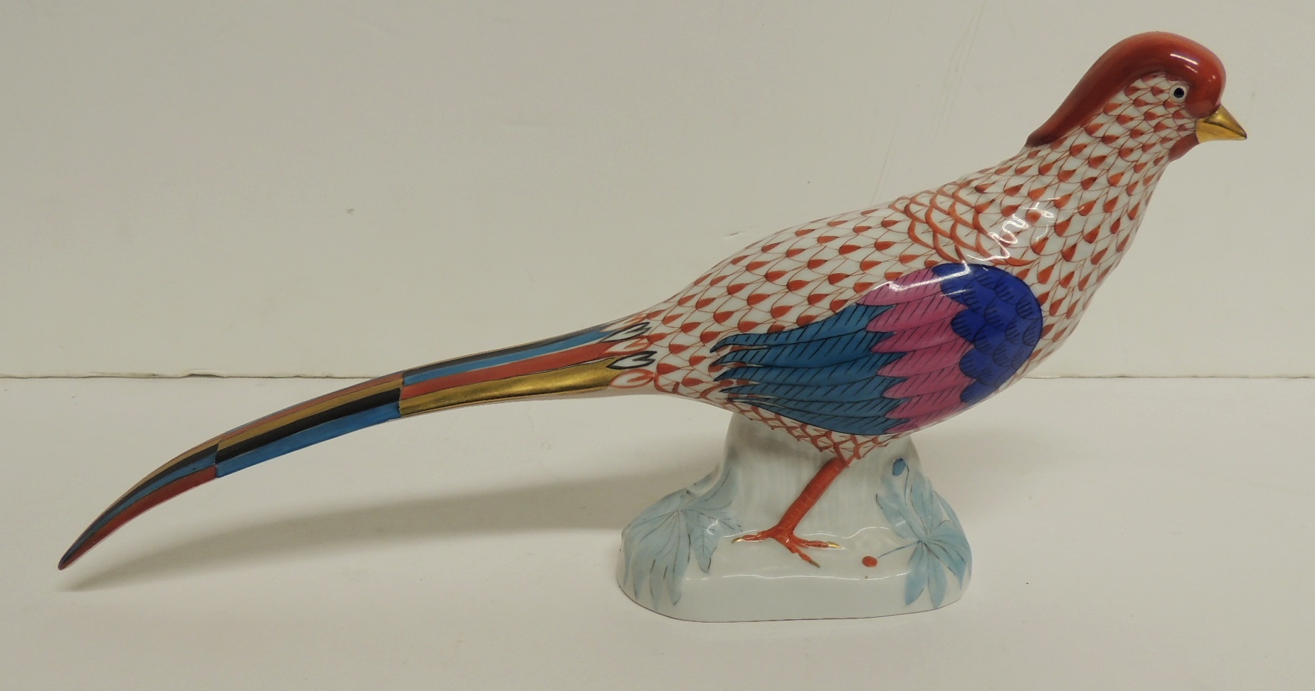A Herend, Hungary, hand painted porcelain figure of a pheasant, 15cms high ++good condition