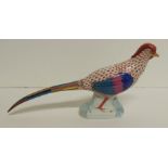 A Herend, Hungary, hand painted porcelain figure of a pheasant, 15cms high ++good condition