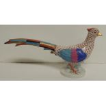 A Herend, Hungary, hand painted porcelain figure of a pheasant, 16.5cms high ++good condition