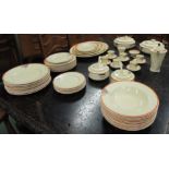 A Royal Doulton Tango pattern dinner and coffee service comprising coffee pot, cream jug, sugar