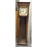 A c.1930's wall clock the dial marked "Elliott" in rectangular oak case having silver metal