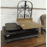 A set of Parnall & Sons commercial scales on heavy rectangular cast iron base with brass weighing