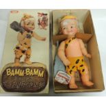 IDEAL TOY CORP vintage Bamm-Bamm hard vinyl doll in original box, with label and with club, c.1960's
