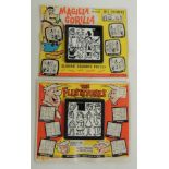 Two Roalex Co Sliding Squares Panel games on original printed display cards - Magilla Gorilla and