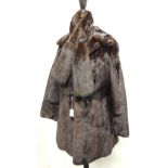 A dark mink fur jacket by Michaels, Bristol together with a mink collar ++good condition