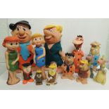 THE FLINTSTONES - a collection of moulded rubber figures, some fitted with "squeakers" includes