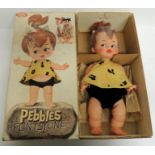 IDEAL TOY CORP a vintage Pebbles hard vinyl doll in original box, c.1960's, 39cms high ++doll near