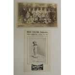 A rp postcard of Wembdon Football team c.1910 - 14 together with a postcard advertising "Lady