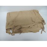 A WWII period beige coloured cotton tent liner (?) stamped "John Lewis 1942" and with crowned "GR"