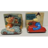 MARX TOYS (Japan) - friction tinplate and rubber Huckleberry Car Quick Draw McGraw in box together