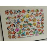 PATRICK OWSLEY - original artwork: a montage of the many different Hanna Barbera cartoon characters,