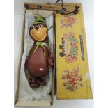 Pelham Puppets Yogi Bear in original box, the box with "Screen Gems" sticker, puppet approx 26cms