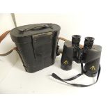 A pair of Canadian WWII binoculars marked C.G.B 40 MA 7x50 25953-C, with arrow marks and in original