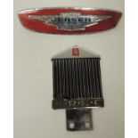 A Rolls Royce Enthusiasts Club bumper badge by Marples & Beasley, Birmingham together with an