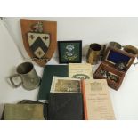 Somerset Light Infantry - a quantity of items including books, badges, pewter mug, embroidered badge