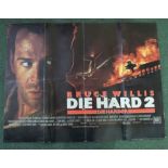 Original British quad film posters - Die Hard 2 Die Harder (1990) starring Bruce Willis (wear