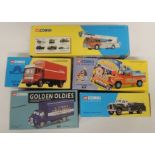 CORGI - Classics: Mackintosh's AEC Truck Set; Elkridge Mack B Pumper; Cheshire Fire Brigade Simon