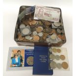 A quantity of assorted loose coins, GB and foreign, 19th and 20th Century including Victoria