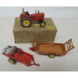 DINKY - 27A Massey-Harris Tractor with adjustable front wheels, in box; a Massey-Harris Manure