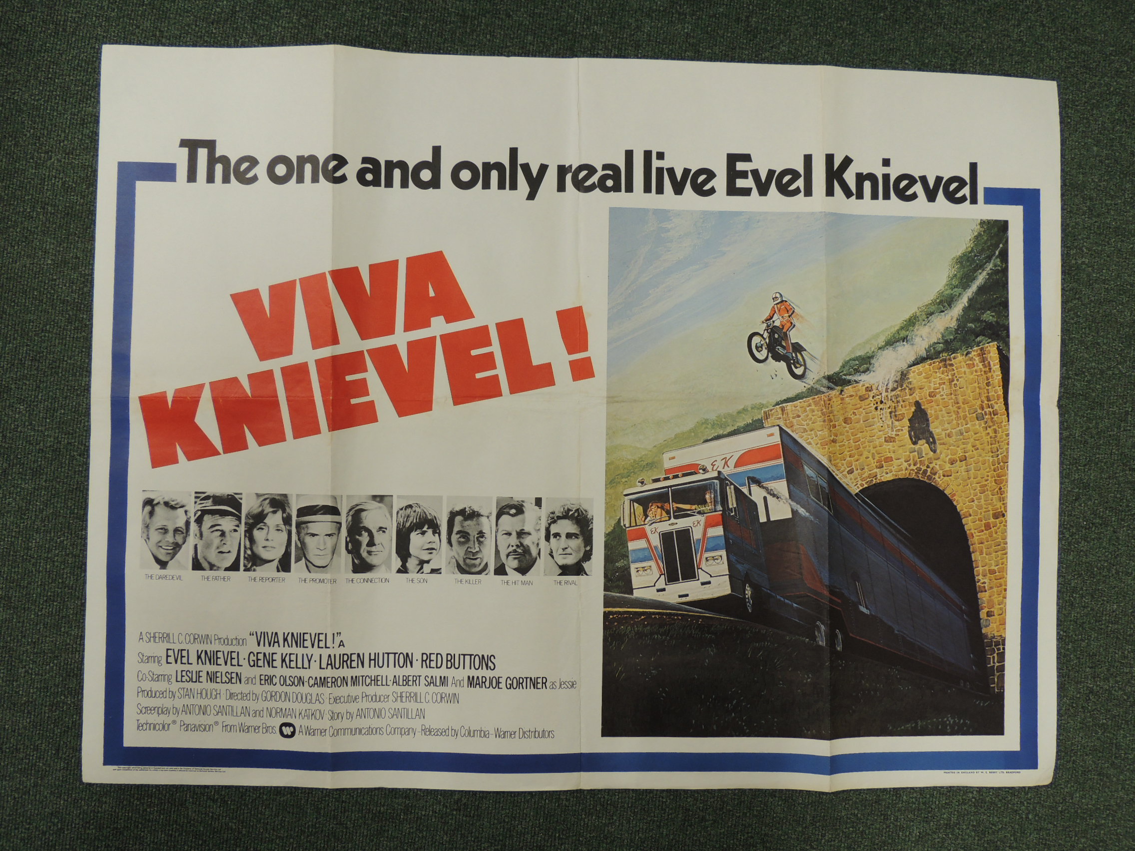 Original British quad film poster - Viva Knieval! starring Evel Knievel Gene Kelly and Lauren Hutton